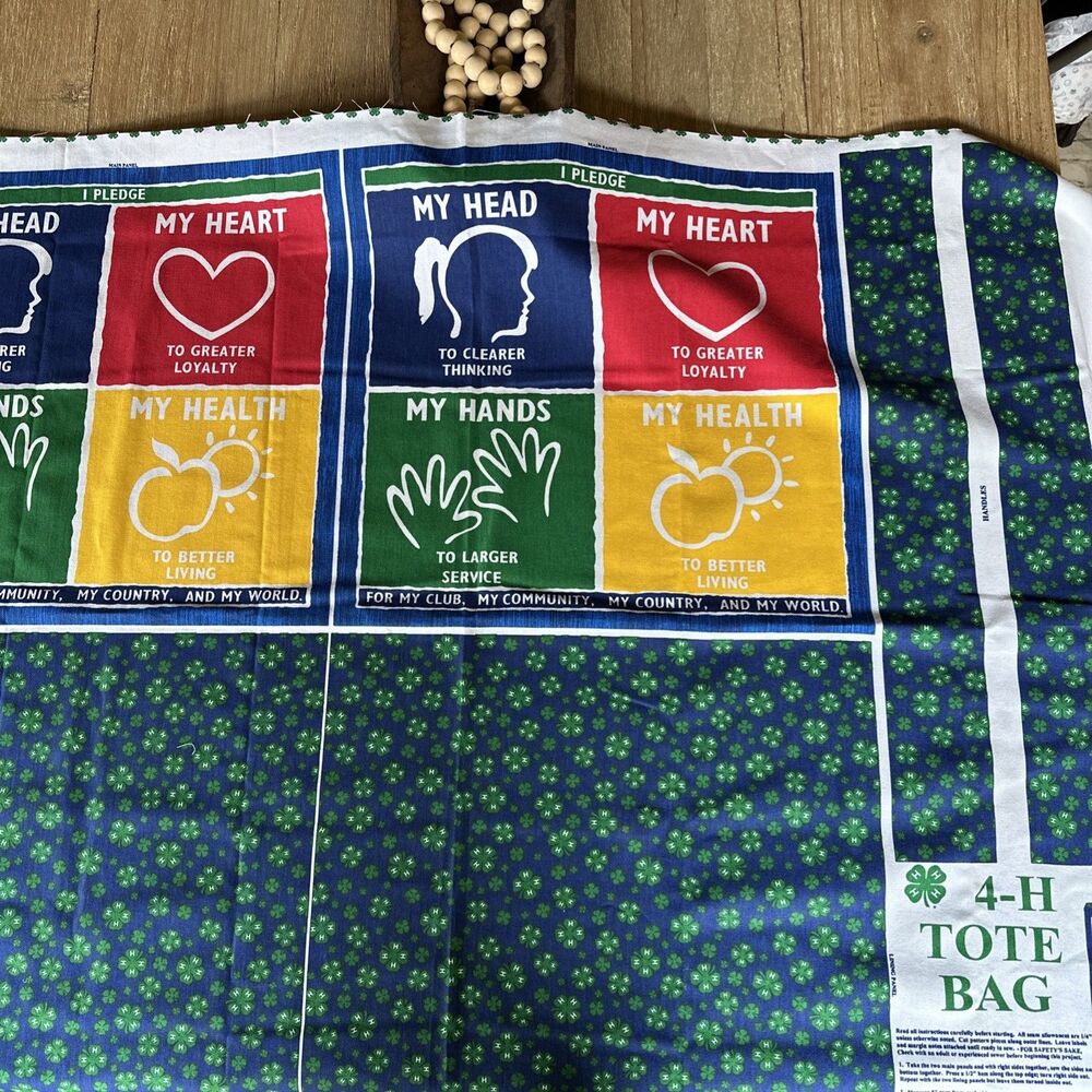 4-H Tote Bag Pattern on Springs Fabric Dept of Agriculture